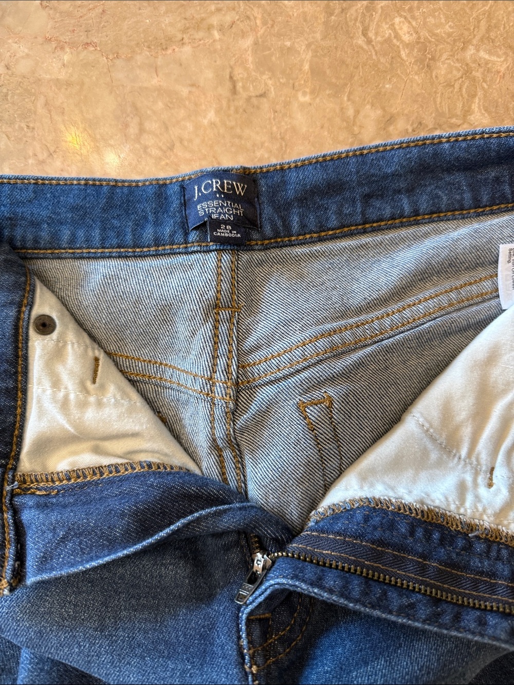J. Crew Straight-Leg Jeans in Dark Blue Denim